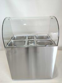 Bancada refrigerada com expositor vidro em inox