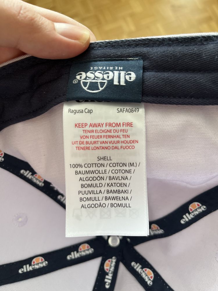 Czapka z daszkiem 100% bawełna Ellesse, kolor jasny fiolet/lawendowy