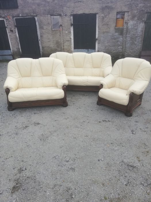 Wypoczynek dębowy 321 skóra naturalna