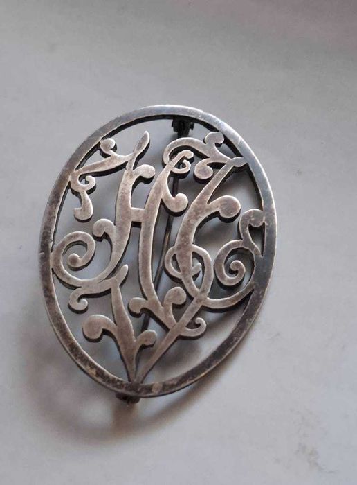 stara srebrna , duza broszka pr.800