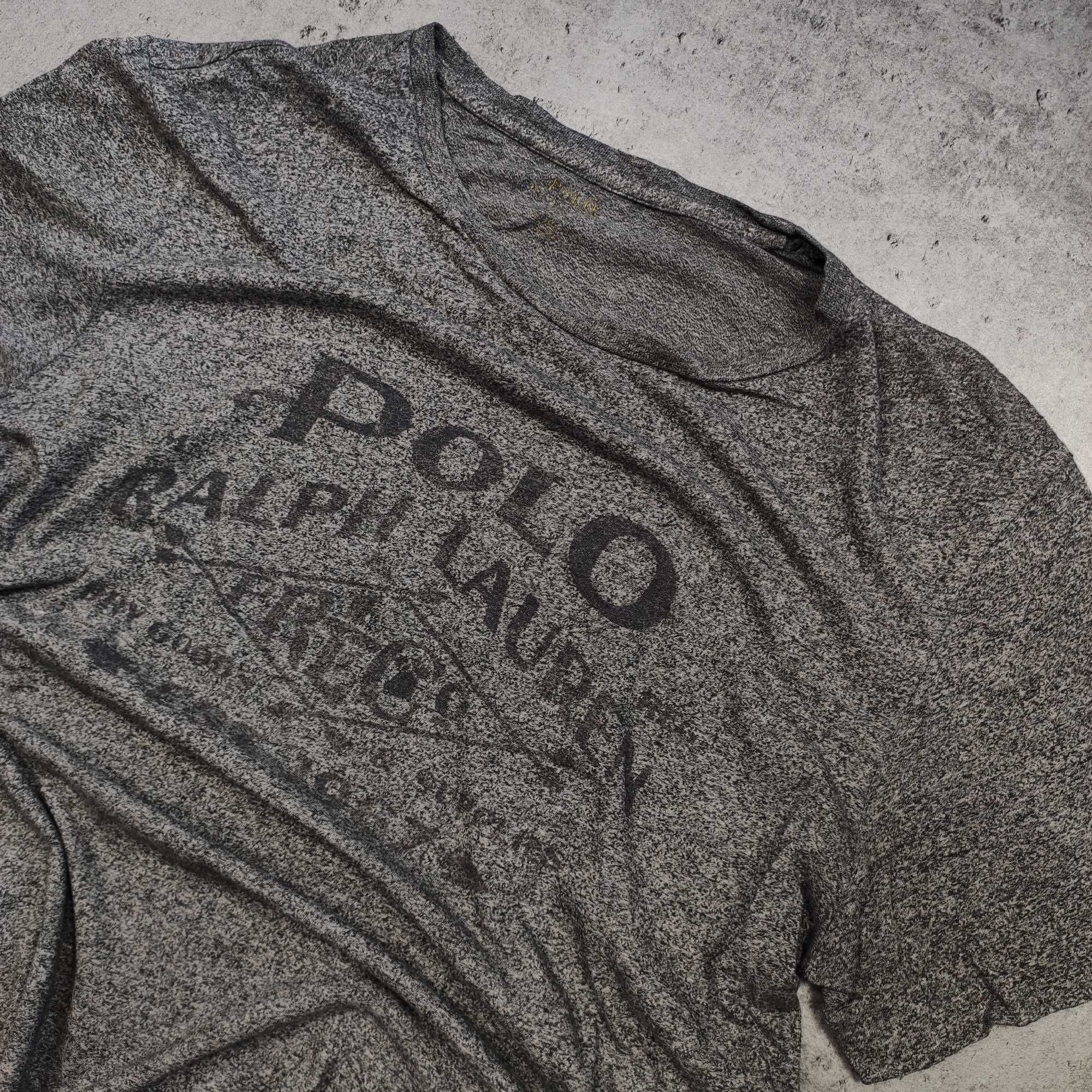 MĘSKA Koszulka Premium Szara Duże Logo Polo Ralph Lauren Elegancka