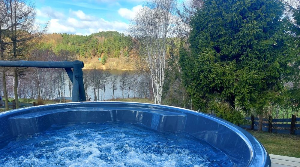 Przystań Zajezierze dom Kaszuby sauna bania z jacuzzi /priv plaża