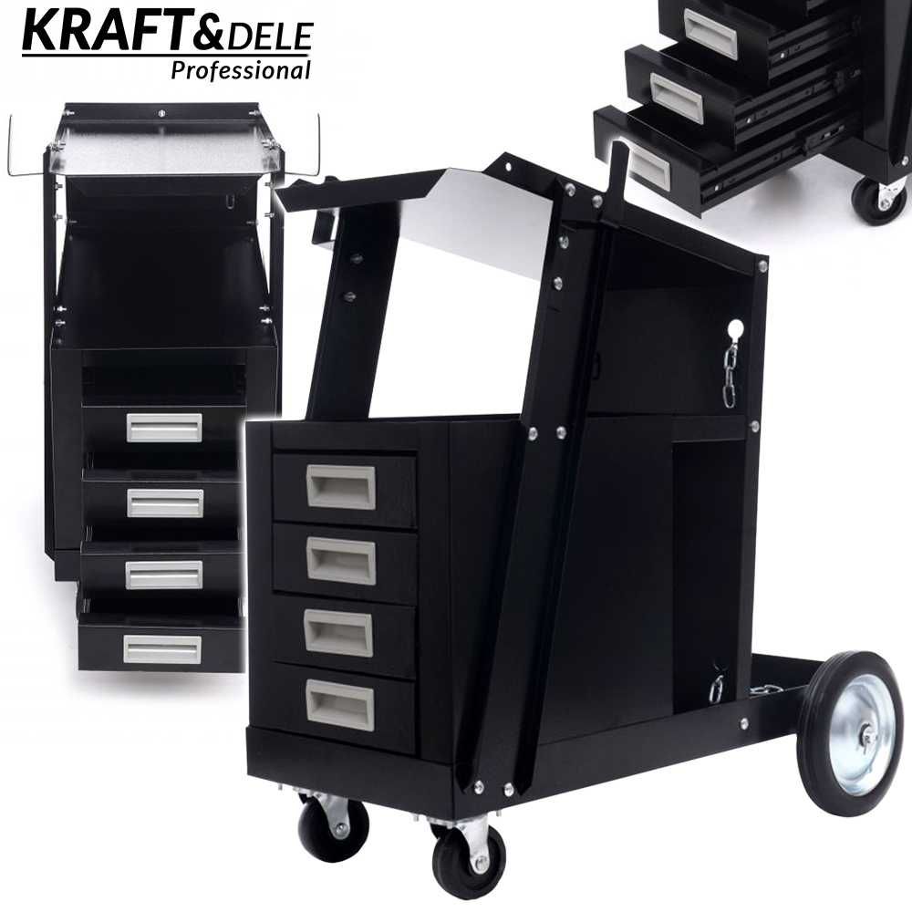 KRAFT&DELE Wózek Spawalniczy Do Spawarek 4 Szuflady Półka Butle KD374