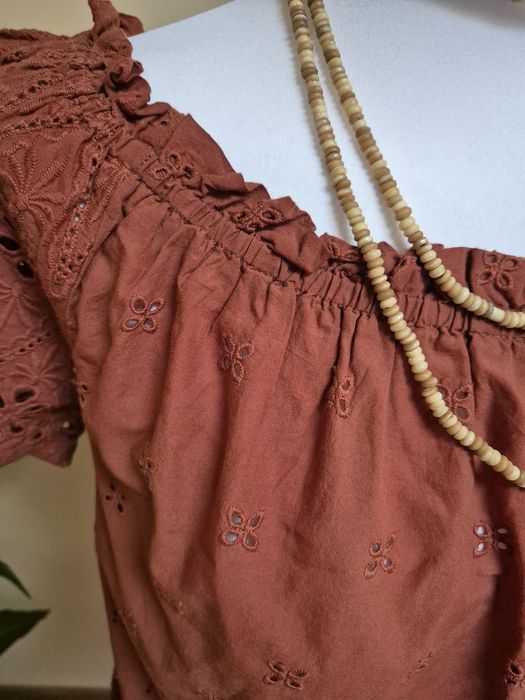 Bluzka haftowana braz boho hiszpanka Orsay rozmiar 38