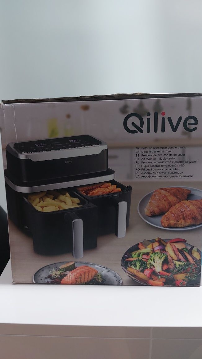 Airfryer: Fritadeira dupla sem óleo - Nova