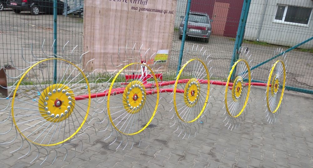 Грабли ворошилки Солнышко 4колеса підсилена рама, WIRAX
