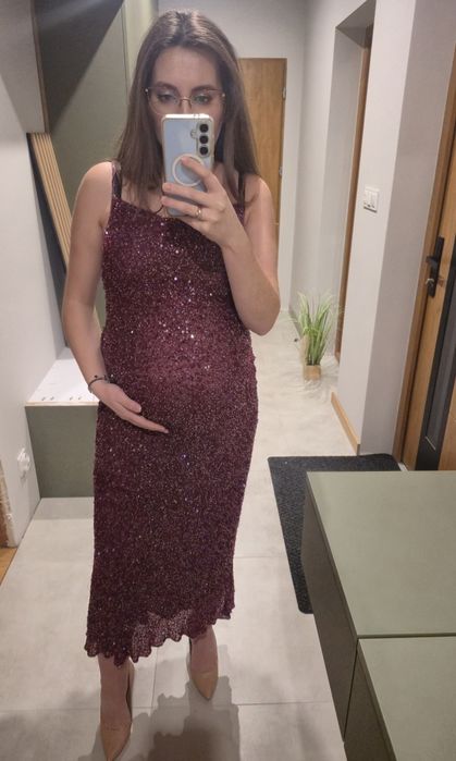 Ciążowa sukienka cekinowa