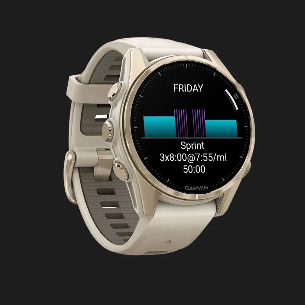 Смарт-годинник Garmin Fenix 8 43mm AMOLED Sapphire Soft Gold