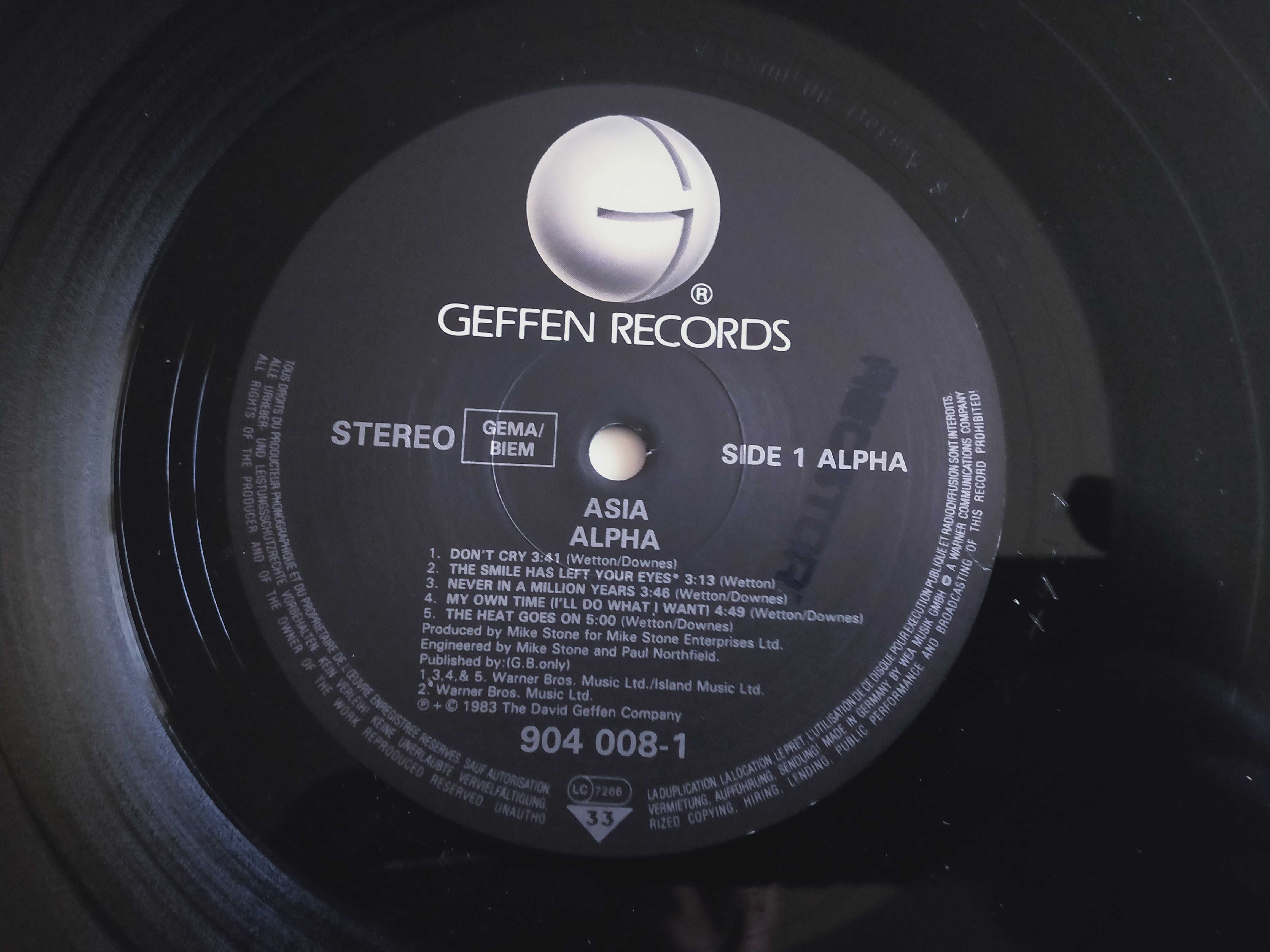 ASIA - ALPHA - LP 1983 r. Geffen Records Ger EX