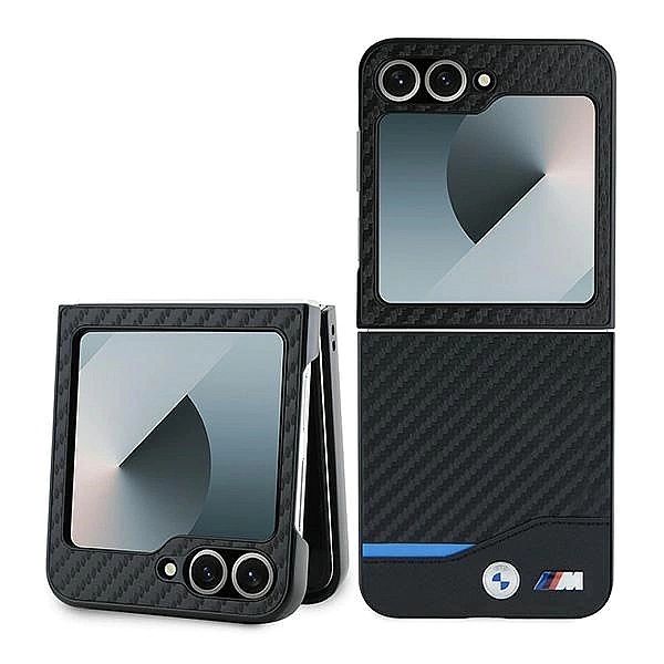 Etui BMW Carbon Blue Line na Samsung Galaxy Z Flip 6 - czarne