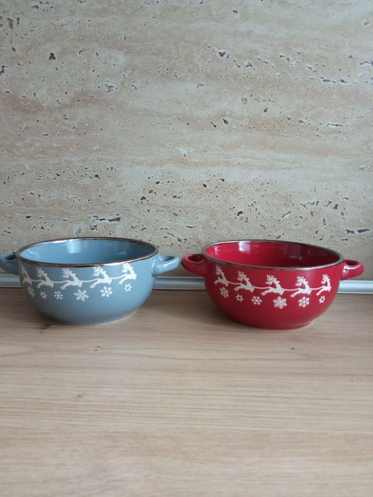 Bulionówki, miseczki świąteczne nowe