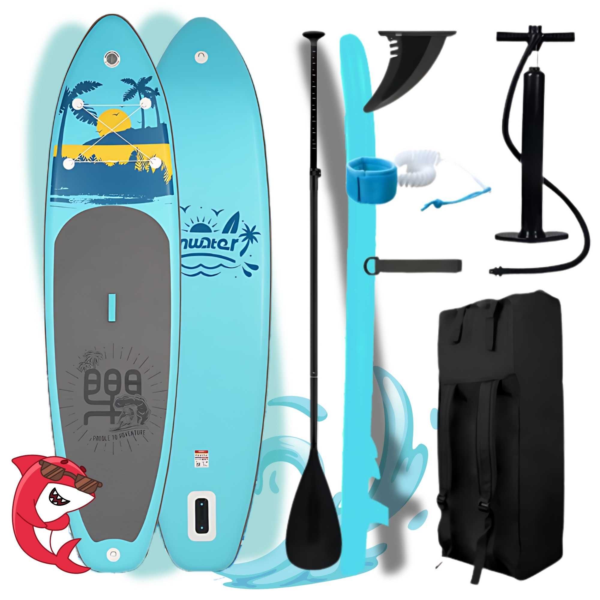 Deska SUP do pływania 335 cm pompowana z wiosłem i akcesoriami