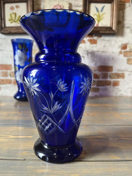 Ваза.Клуазоне.Кобальт.Марганец виноград.Стекло.Хрусталь.СССР.