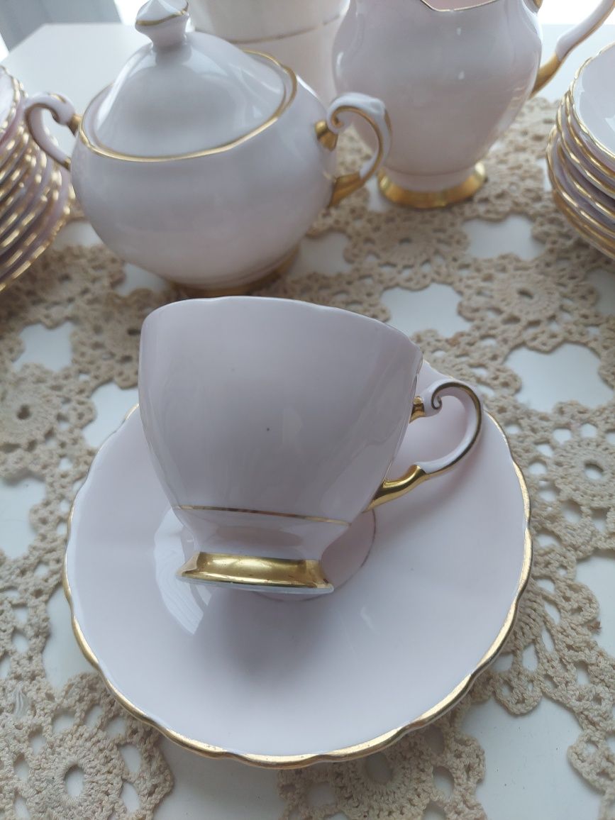 Royal Tuscan serwis na 6osob , porcelana,  blady róż