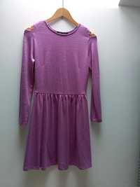 Wyprzedaż! Sukienka fioletowa długi rękaw love label M/38 jak nowa