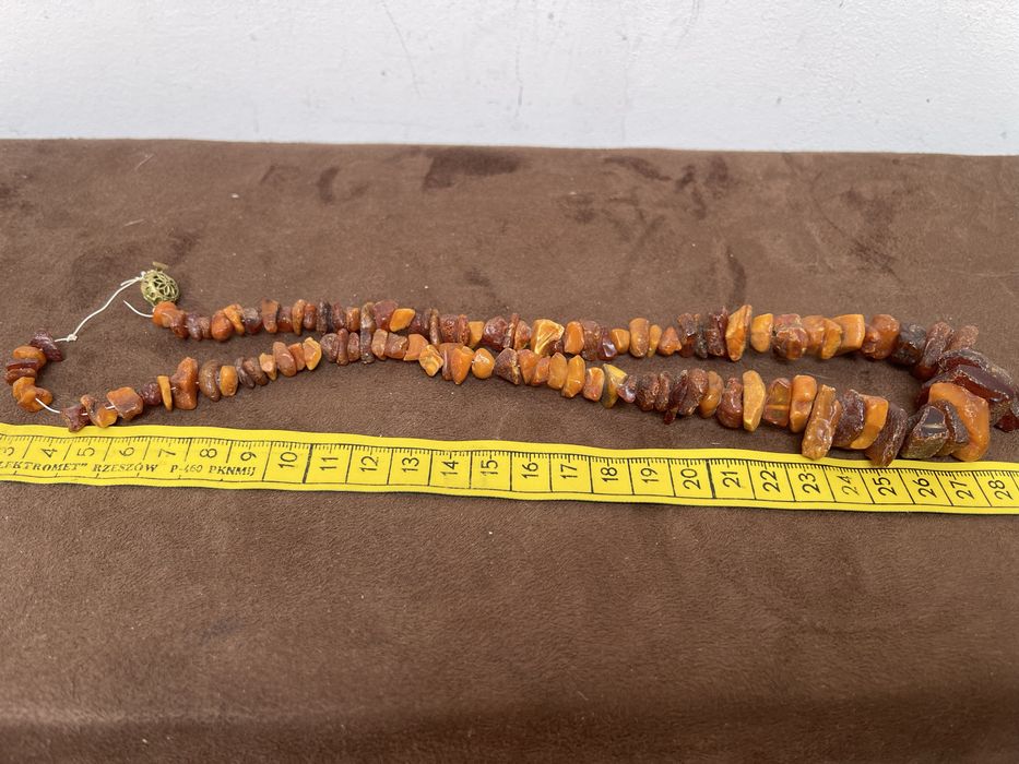 Stary Duży Naszyjnik z Bursztynu Bałtyckiego Prl