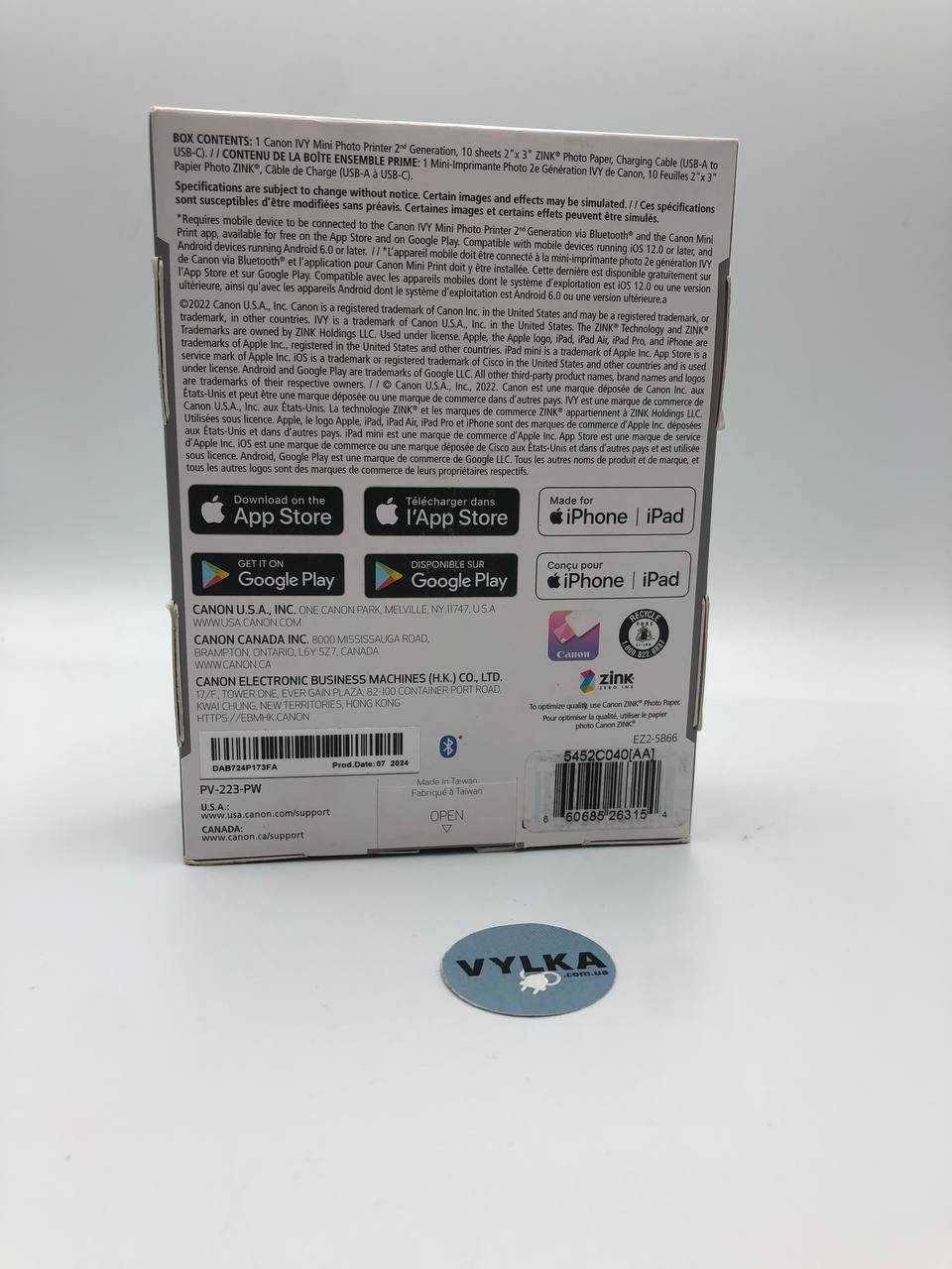 Фотопринтер Canon Ivy Mini Photo Printer 2nd Generation White+Гарантія