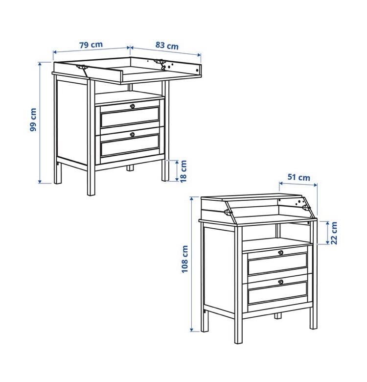 Fraldário/ Trocador/ Cómoda Ikea - Sundvik Usado