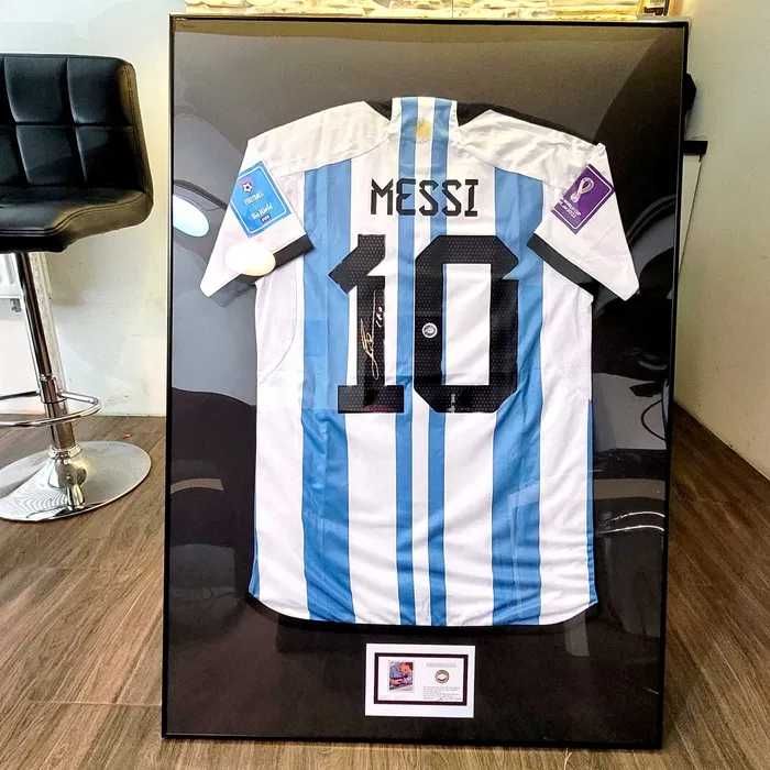 Koszulka Mistrzostwa Świata 2022 Argentyna Messi Autograf Certyfikat