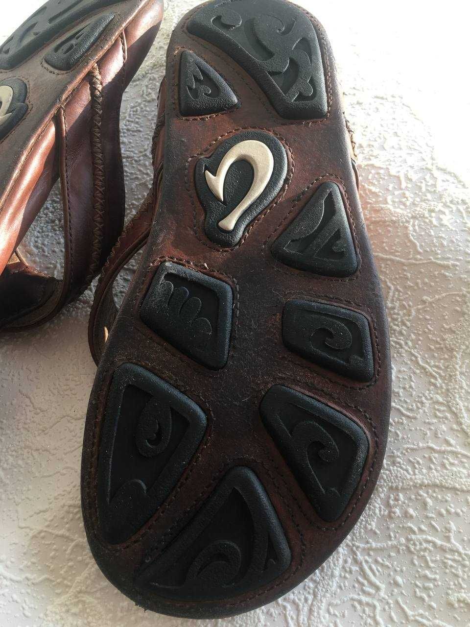 OluKai nike шлепацы вьетнамки коричневые 26.5- 27 см кожа 120$ Америка
