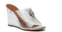 Kurt Geiger Klapki 225-Kensington Crystal Mule  Srebrny nowe 38