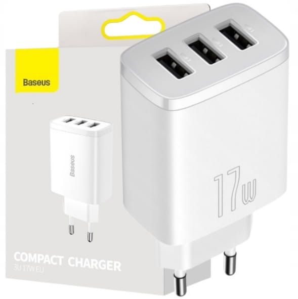 Baseus Compact Szybka Ładowarka Wieloportowa 3xUSB 17W Sklep Warszawa