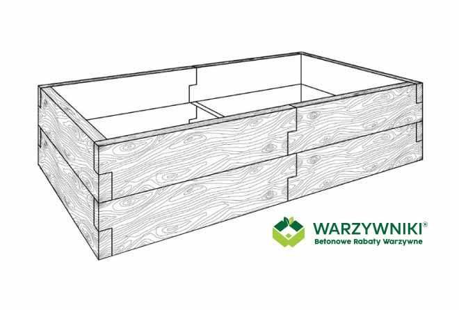 Skrzynia na warzywa wysokość 58cm betonowa o imitacji drewna warzywnik