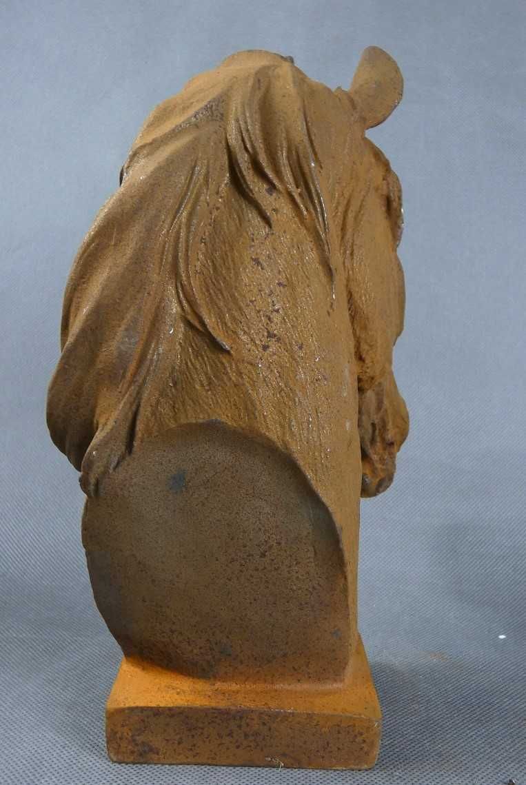 GŁOWA KONIA koń żeliwo Figura rzeźba statuetka ogród płot pos. 2sztuki