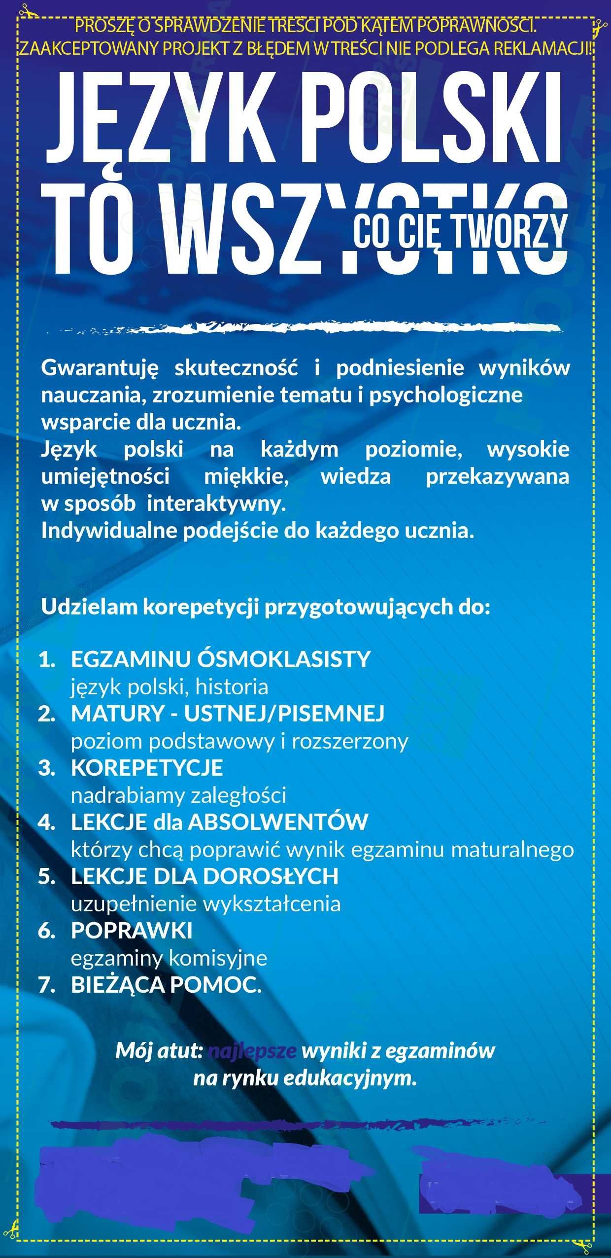 Korepetycje język polski-doświadczony korepetytor
