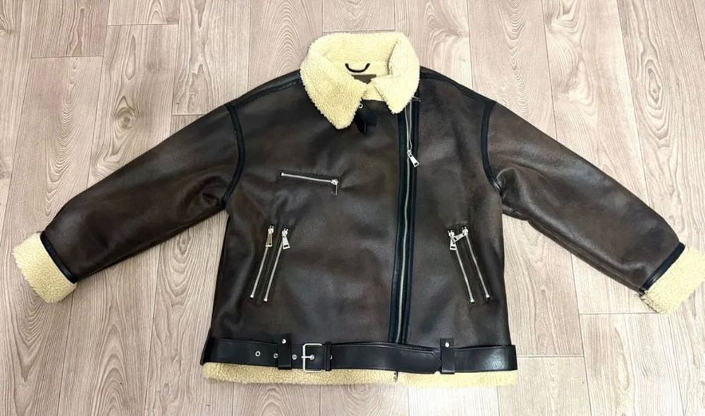 Zara женская дубленка