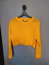 Krótki sweter żółty H&M