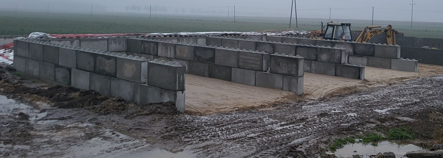 Bloki betonowe 180x60x60/ Silosy/ Hale/ Mury Oporowe / Boksy/ Zapory
