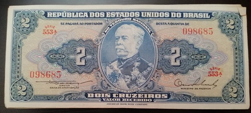 Notas antigas do Brasil cruzeiro cruzado