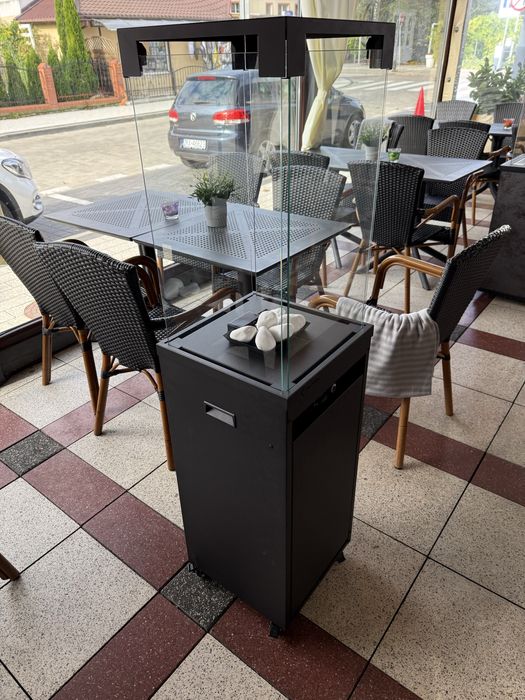 Ogrzewacz gazowy Patio Light stalowy 8,2 kW + pokrowiec + kamyki