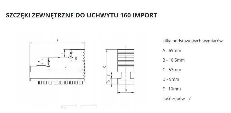 Szczęki tokarskie do uchwytu 160