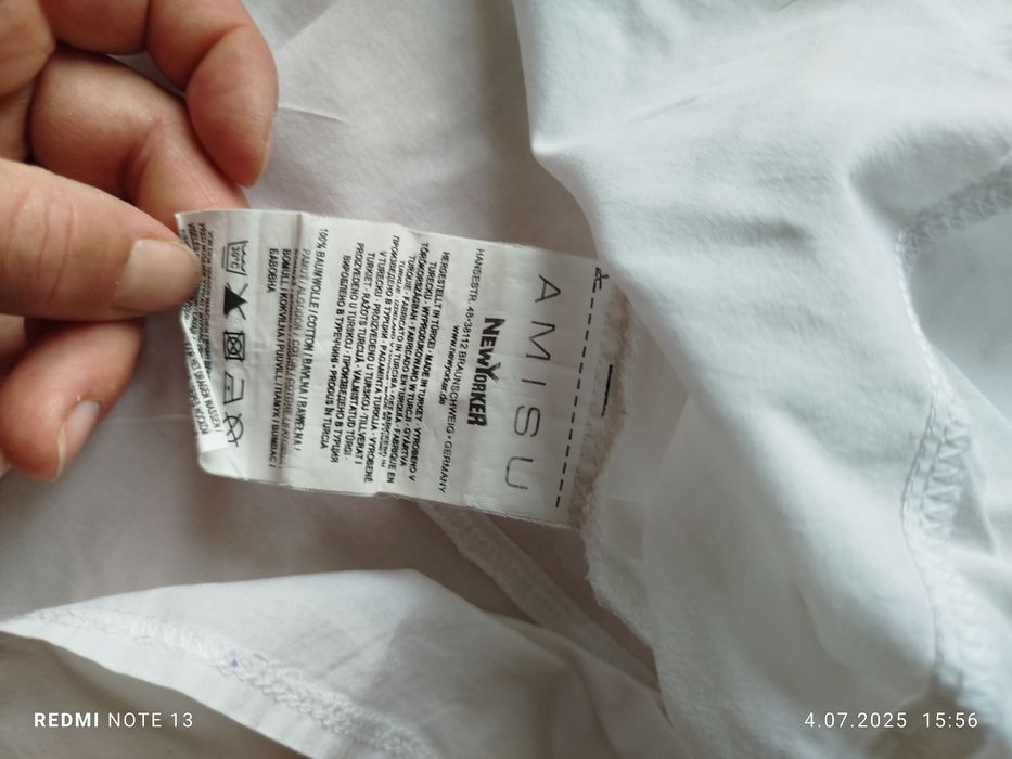 Biała bawełniana przewiewna cienka bluzka koszulka tunika lato letnia