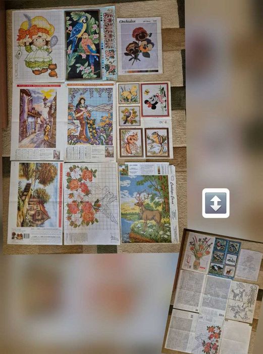 Набори для вишивання, схеми. Нитки, бісер (залишки)