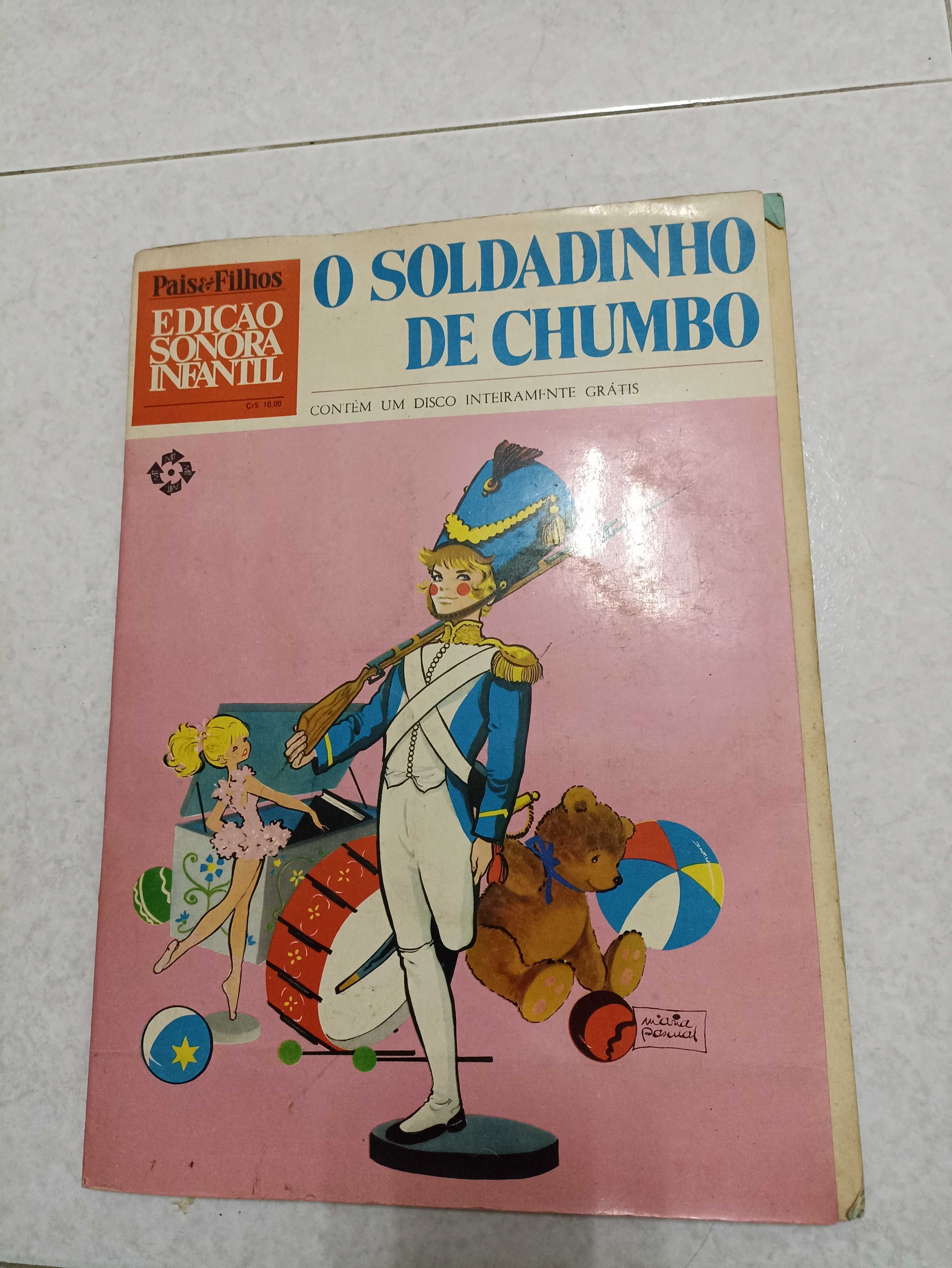 Livro infantil antigo com disco vinil - 1973