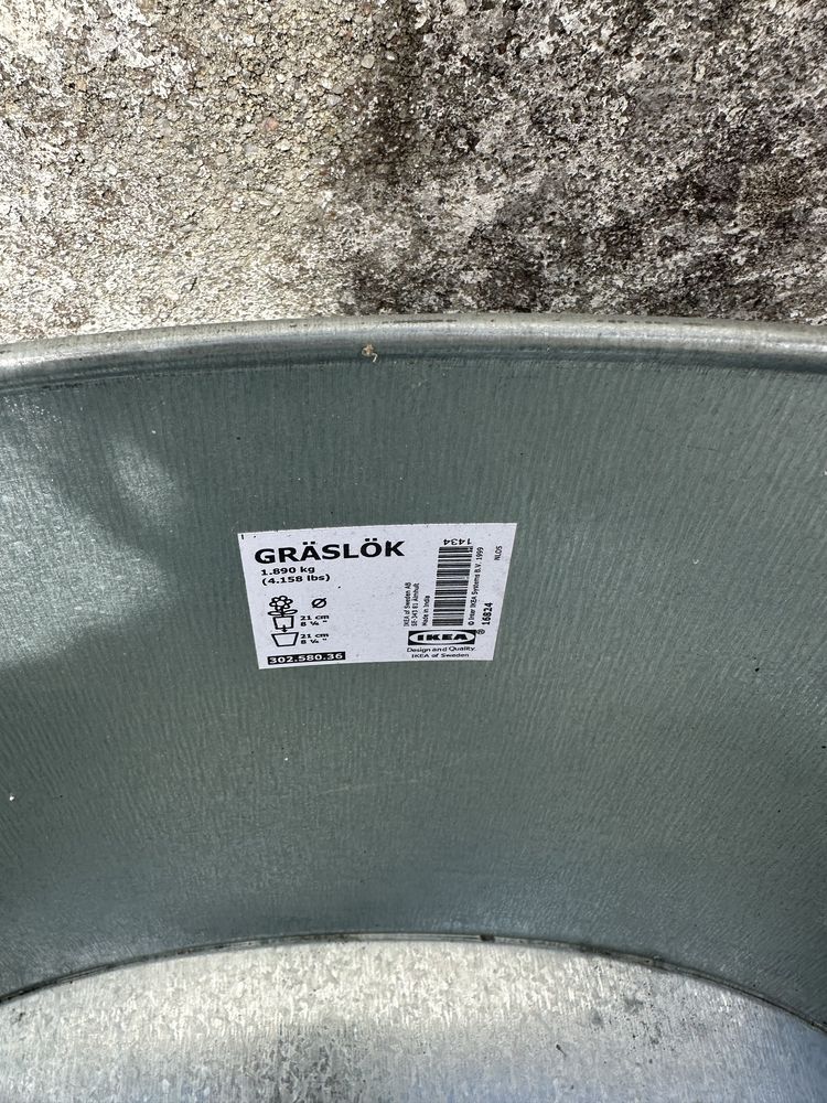 Tina/ Balde em teal galvanizado  Ikea