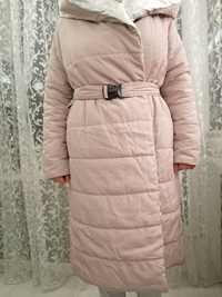 Куртка пальто жіноче пудрове сріблр одеяло