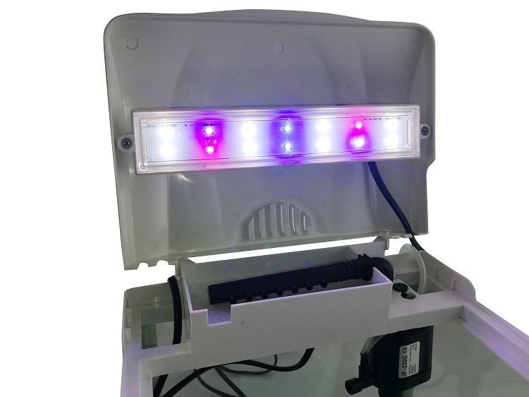 Akwarium HR-230 7L z filtrem i Lampą LED 4 kolory