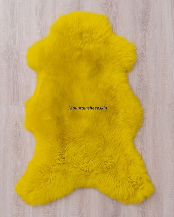 Skóra Owcza Żółta 90-100 cm Skóry Owcze
