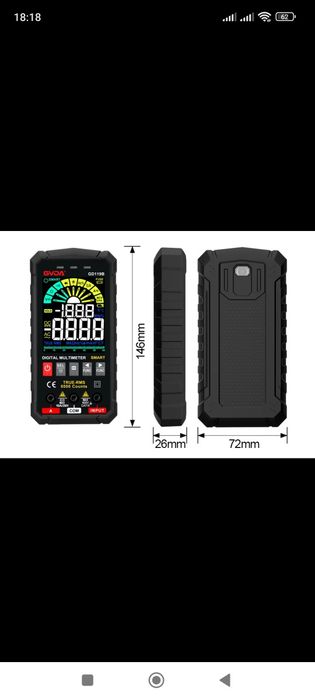 Мультиметр GVDA 119B 6000oтс/True rms.