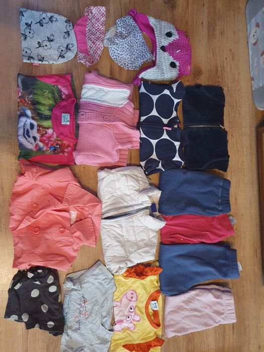 Paka ubranek dla dziewczynki r 98 kurtka, bluzy, spodnie, koszulki
