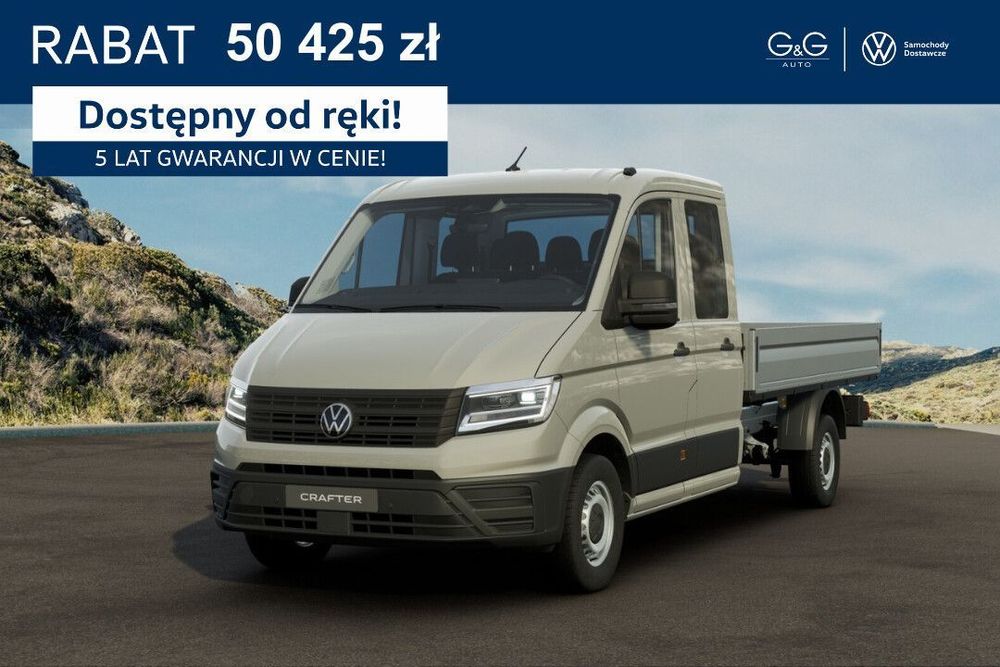 Volkswagen Crafter Skrzyniowy z podwójną kabiną  Skrzyniowy z podwójną kabiną Silnik: 2,0 l EURO VI SCR 163 KM