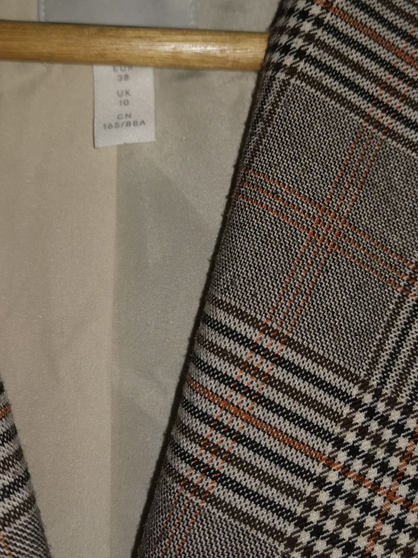 H&M żakiet marynarka dwurzedowa w kratkę 38 M