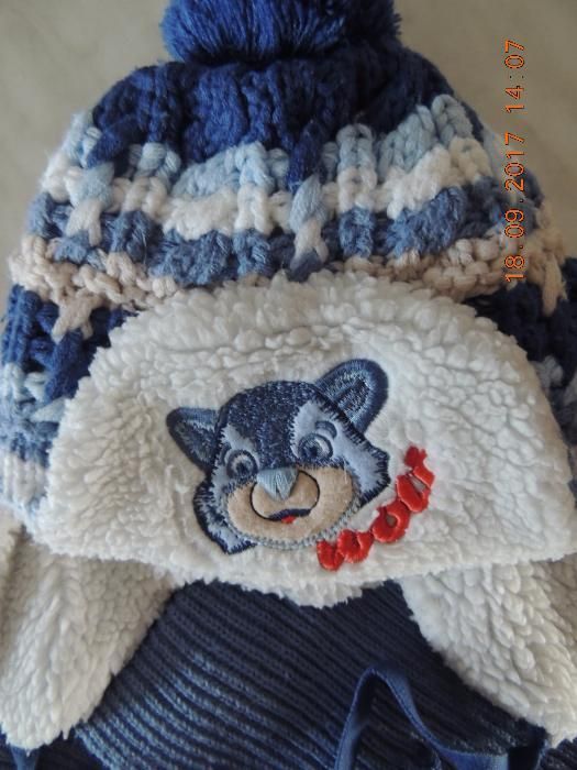 Зимняя шапка и шарф на мальчика (2-4 года)