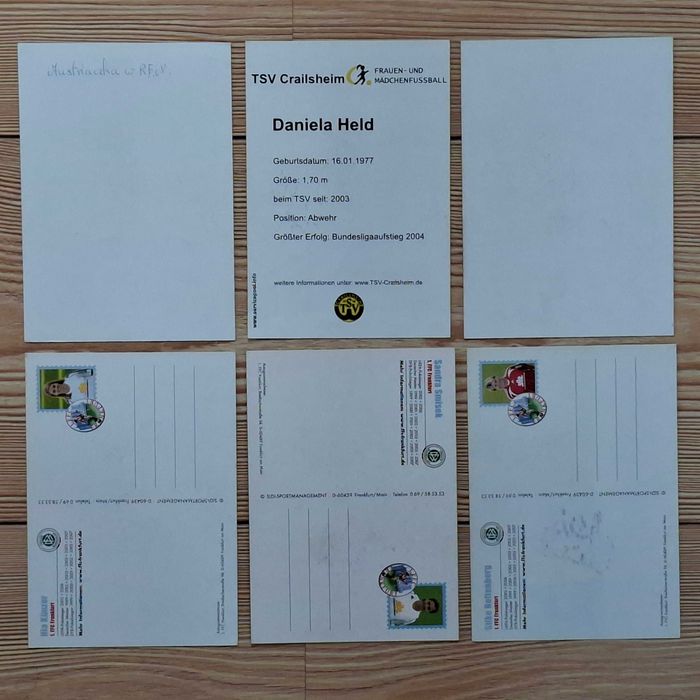 Piłka nożna kobiet 6x karty z autografem zestaw