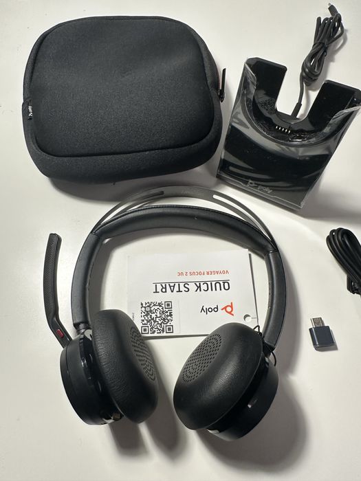 Poly Voyager Focus 2 UC (nowe z metką) + stacja dokująca, bluetooth