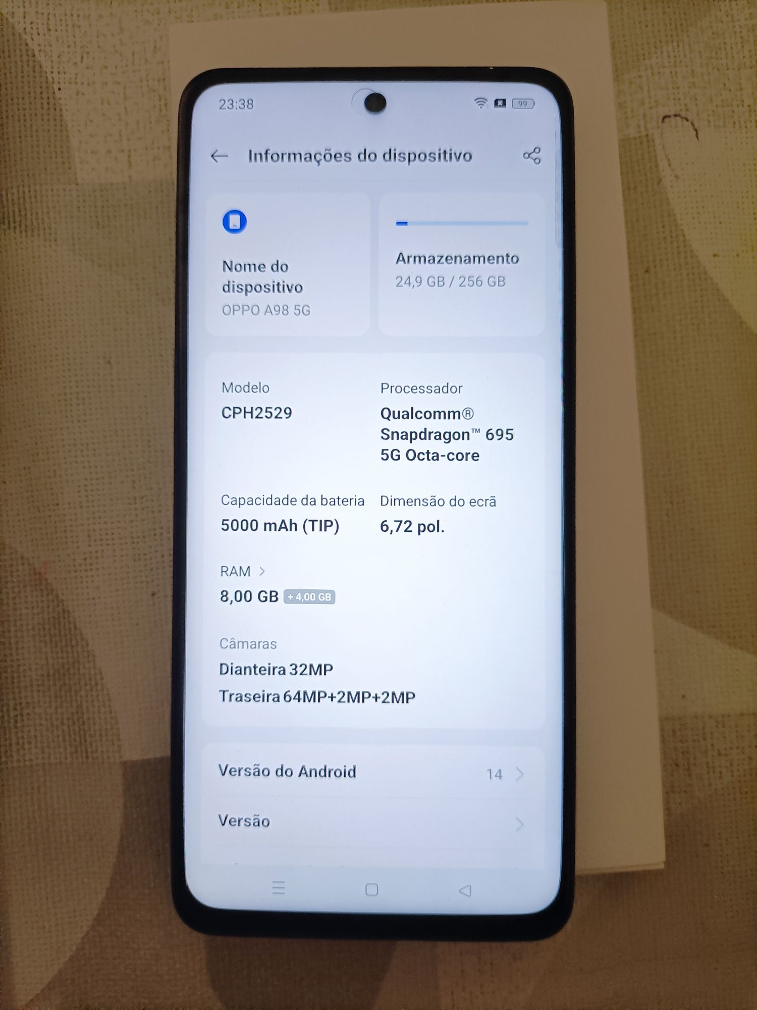 Oppo A98  como novo